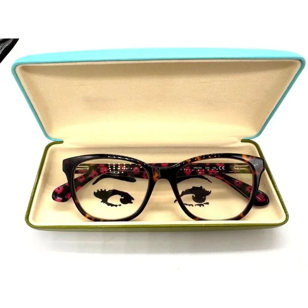 Kate Spade Tortoise Glasses w/ Floral Interior Includes Kate Spade Case